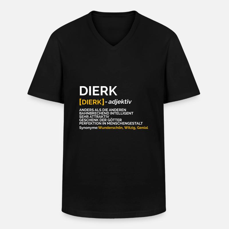 Dierk - Männer-T-Shirt mit V-Ausschnitt - Schwarz