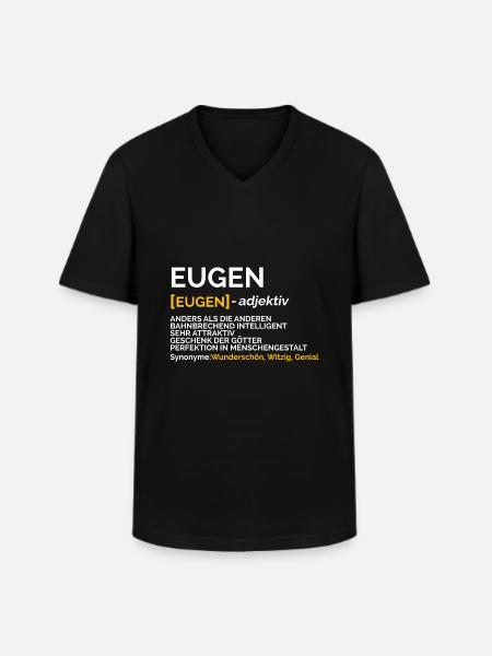 Eugen - Männer-T-Shirt mit V-Ausschnitt - Schwarz