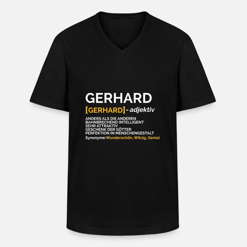 Gerhard - Männer-T-Shirt mit V-Ausschnitt - Schwarz
