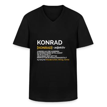 Konrad - Männer-T-Shirt mit V-Ausschnitt - Schwarz - Vorne - AI Model Male 178 dark (178cm)