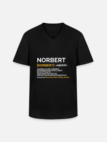 Norbert - Männer-T-Shirt mit V-Ausschnitt - Schwarz