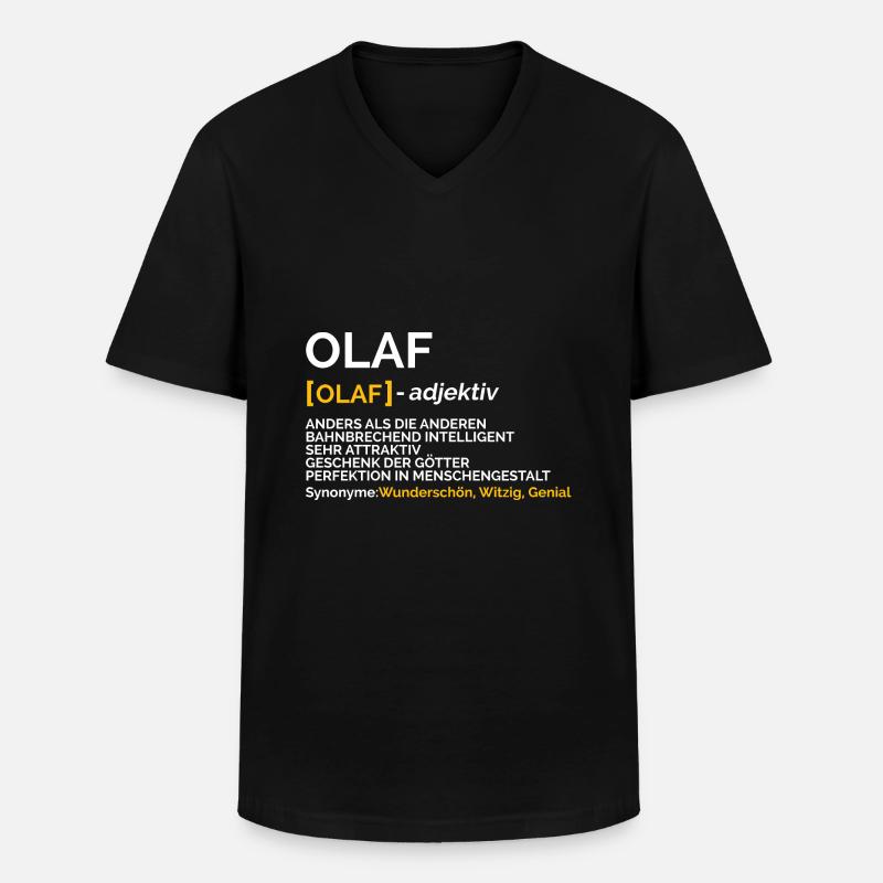 Olaf - Männer-T-Shirt mit V-Ausschnitt - Schwarz