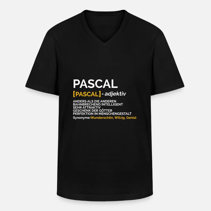 Pascal - Männer-T-Shirt mit V-Ausschnitt - Schwarz