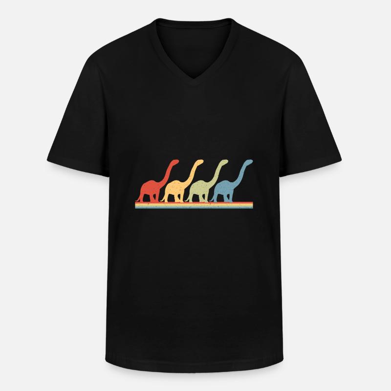 Brontosaurus Dino Geschenk - Männer-T-Shirt mit V-Ausschnitt - Schwarz