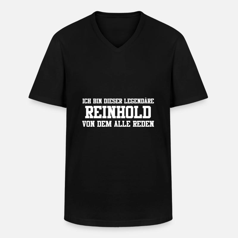 Reinhold Name Design - Männer-T-Shirt mit V-Ausschnitt - Schwarz