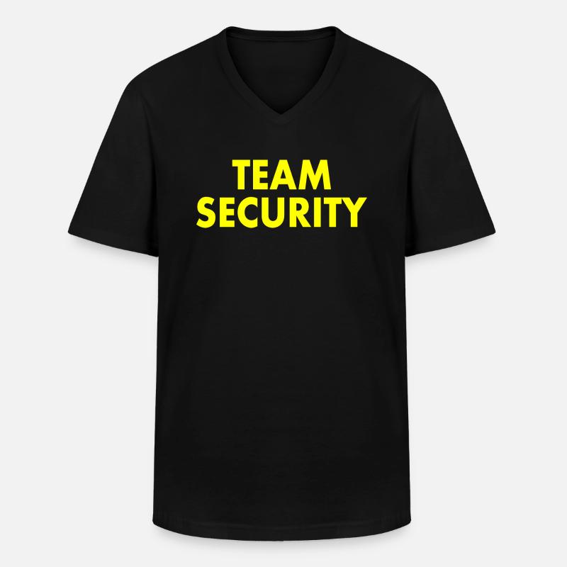 Team security - Männer-T-Shirt mit V-Ausschnitt - Schwarz