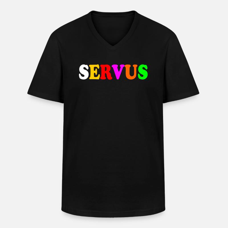 servus - Männer-T-Shirt mit V-Ausschnitt - Schwarz