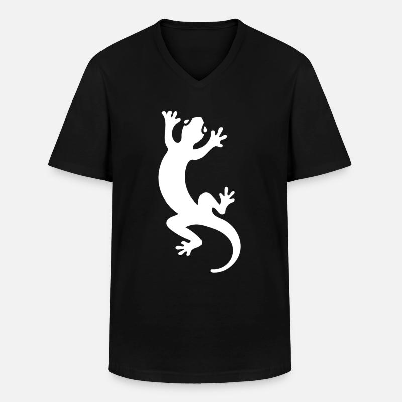 Salamander - Männer-T-Shirt mit V-Ausschnitt - Schwarz