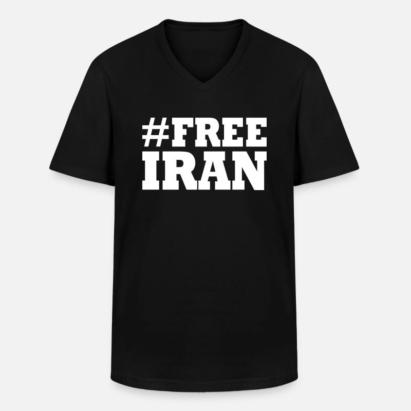 Free iran - Männer-T-Shirt mit V-Ausschnitt - Schwarz