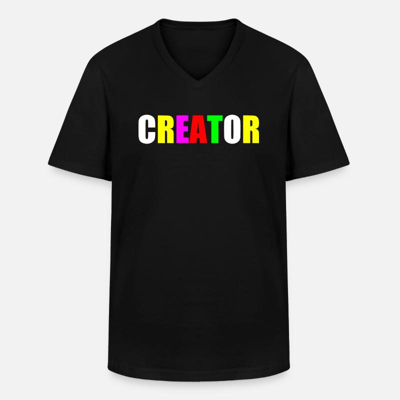 Creator - Männer-T-Shirt mit V-Ausschnitt - Schwarz