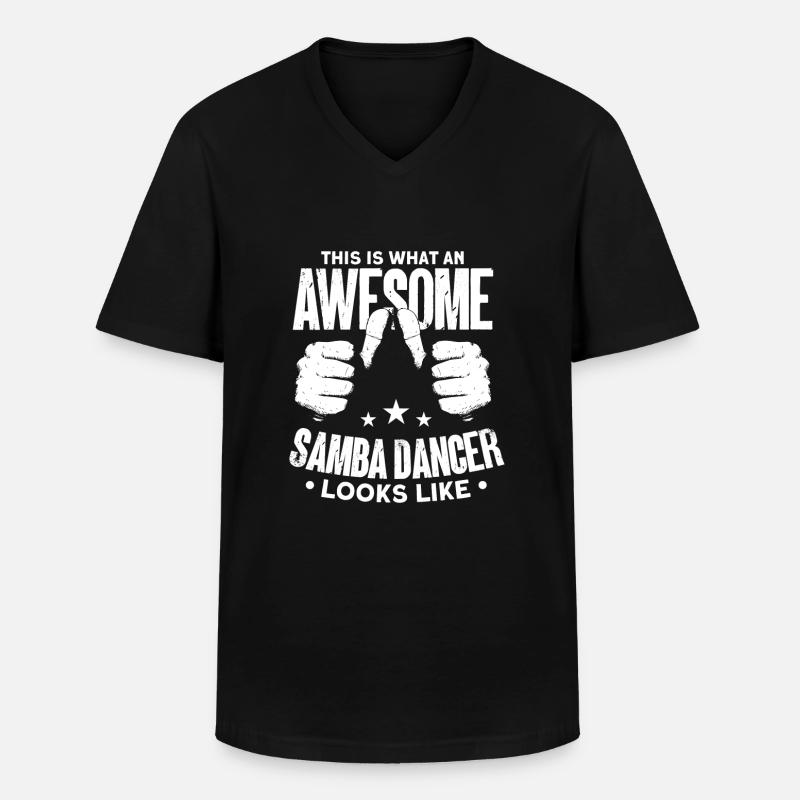 Samba - Männer-T-Shirt mit V-Ausschnitt - Schwarz