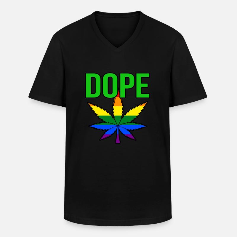 Cannabis - Männer-T-Shirt mit V-Ausschnitt - Schwarz