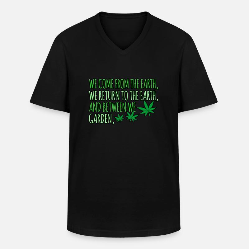 Cannabis - Männer-T-Shirt mit V-Ausschnitt - Schwarz