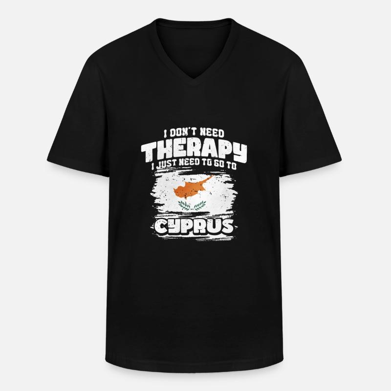 Zypern - Männer-T-Shirt mit V-Ausschnitt - Schwarz