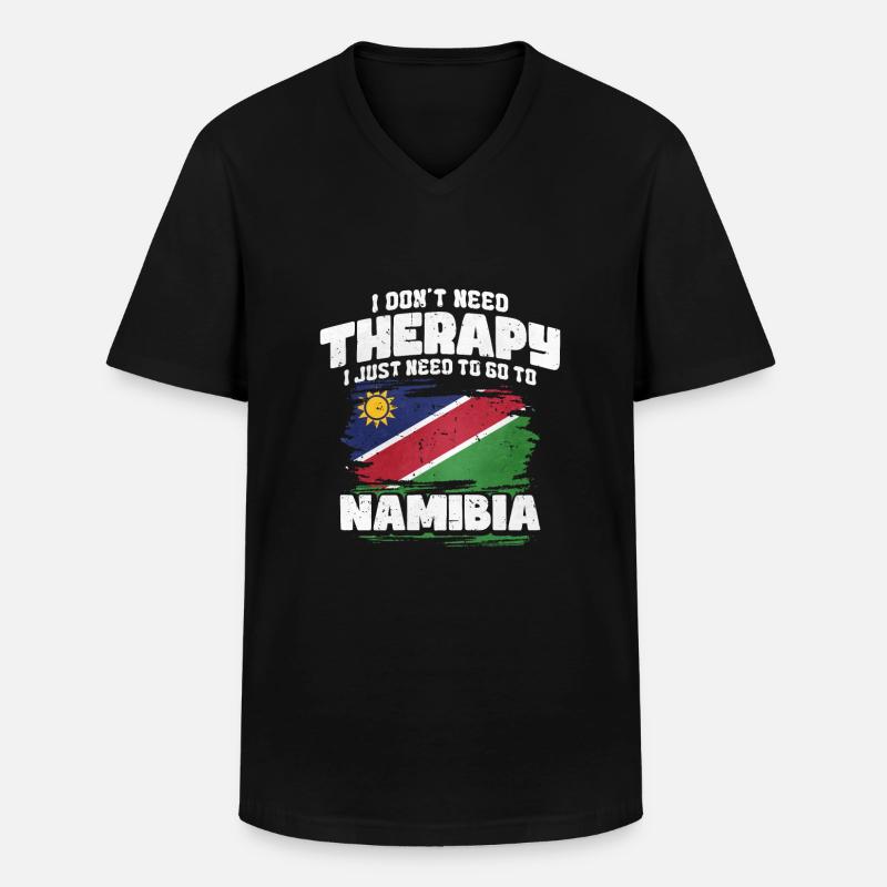 Namibia - Männer-T-Shirt mit V-Ausschnitt - Schwarz