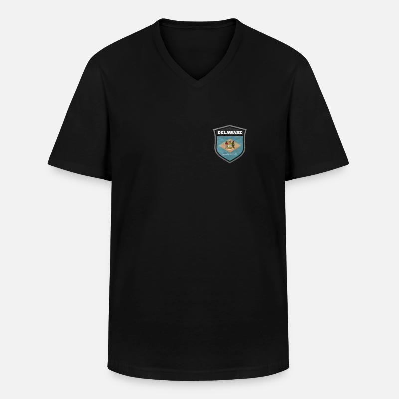 Delaware - Männer-T-Shirt mit V-Ausschnitt - Schwarz