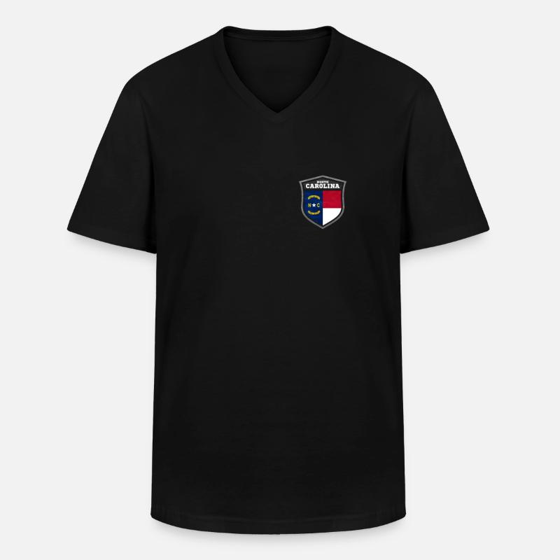 North Carolina - Männer-T-Shirt mit V-Ausschnitt - Schwarz