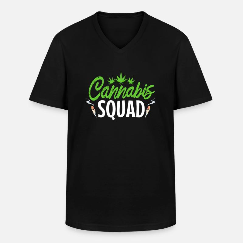 Cannabis trupp - Männer-T-Shirt mit V-Ausschnitt - Schwarz