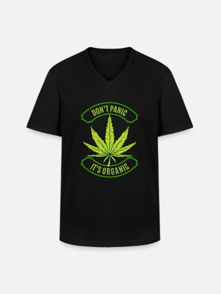 cannabis - Men's V-Neck T-Shirt - black