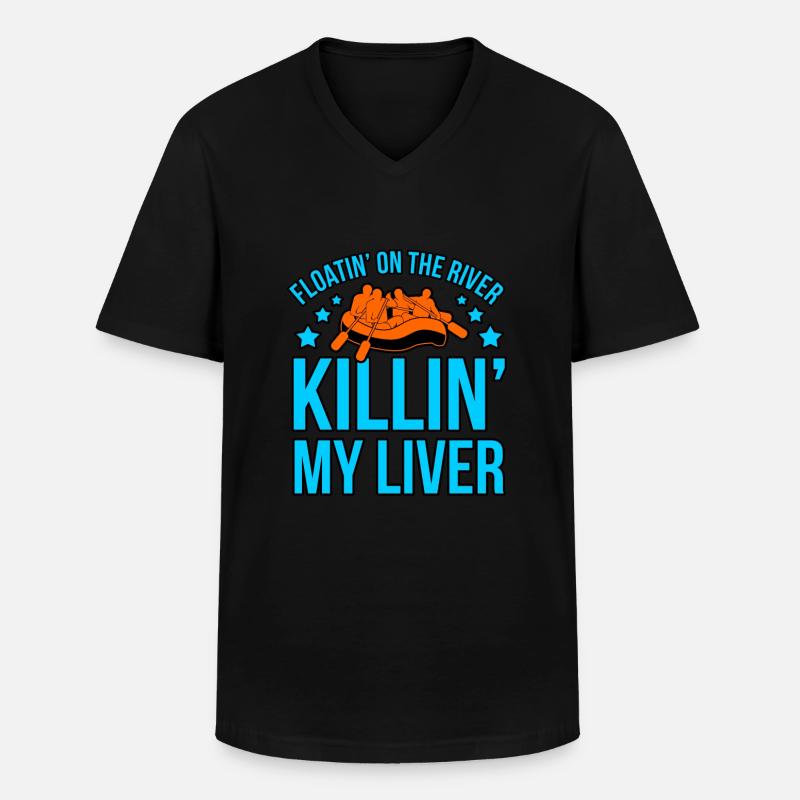 Abenteuer rafting - Männer-T-Shirt mit V-Ausschnitt - Schwarz