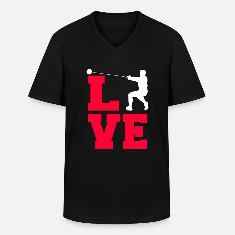 Hammerwerfen - Männer-T-Shirt mit V-Ausschnitt - Schwarz