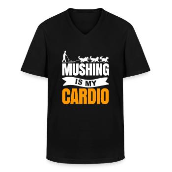 Sled Dog Racing Sled Dog Gift - Men's V-Neck T-Shirt - black - Front - AI Model Male 178 dark (178cm)