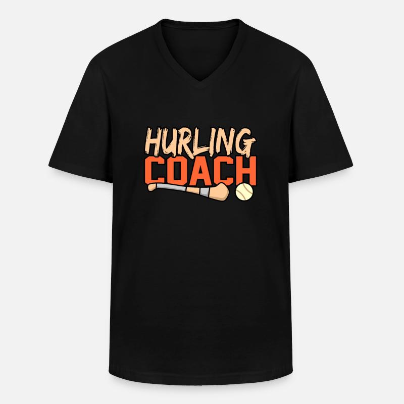 Hurling trainer - Männer-T-Shirt mit V-Ausschnitt - Schwarz