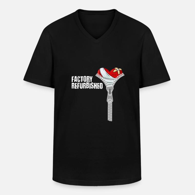 Herz Operation Geschenk - Männer-T-Shirt mit V-Ausschnitt - Schwarz