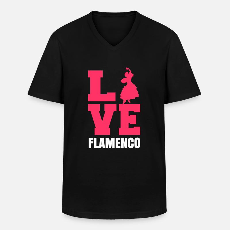 Flamenco - Männer-T-Shirt mit V-Ausschnitt - Schwarz