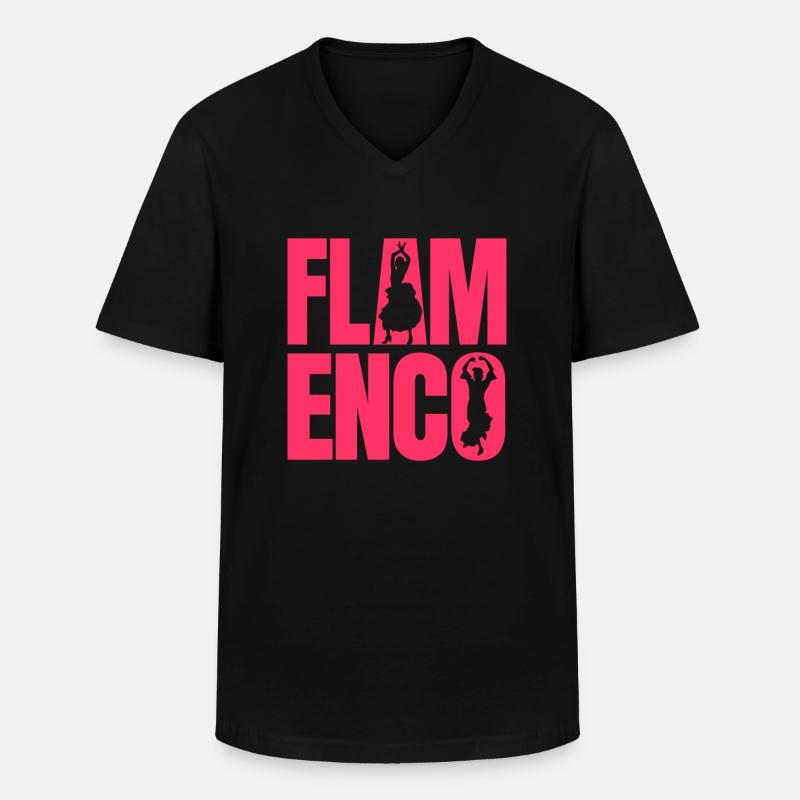 Flamenco - Männer-T-Shirt mit V-Ausschnitt - Schwarz