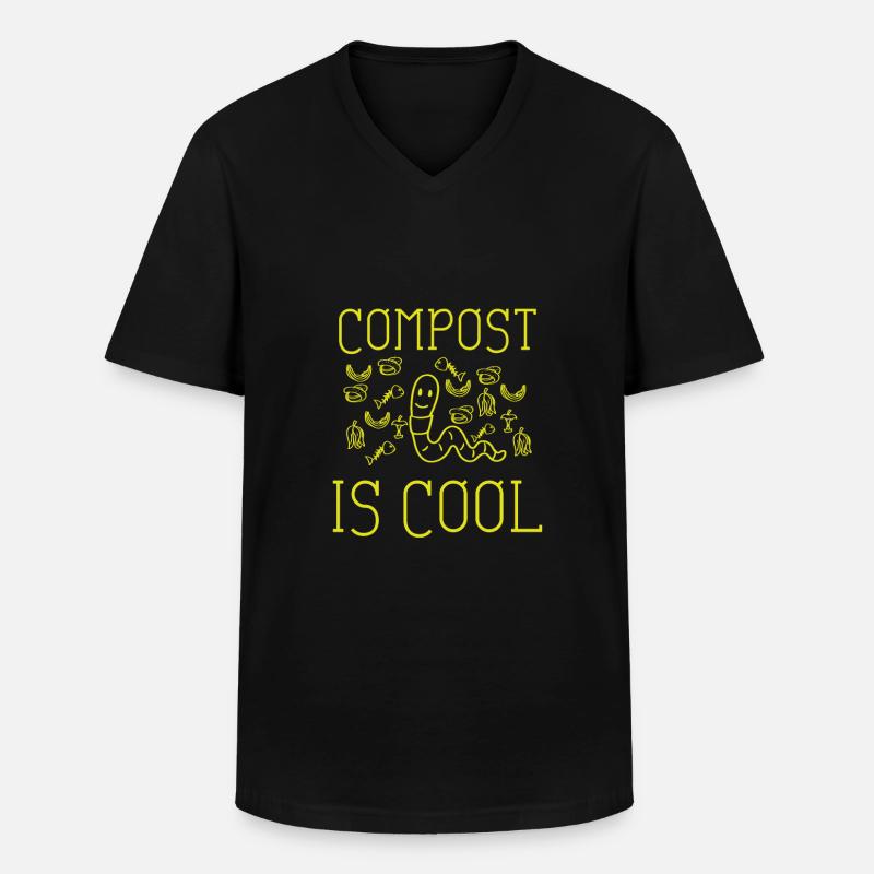 Kompost Würmer Geschenk - Männer-T-Shirt mit V-Ausschnitt - Schwarz