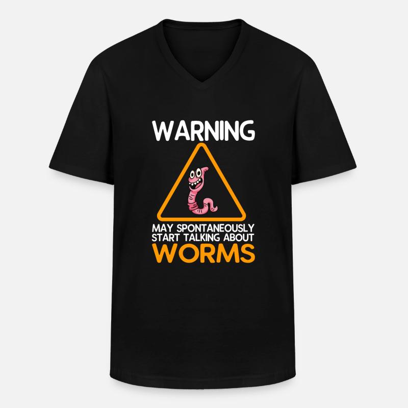 Kompost Würmer Geschenk - Männer-T-Shirt mit V-Ausschnitt - Schwarz