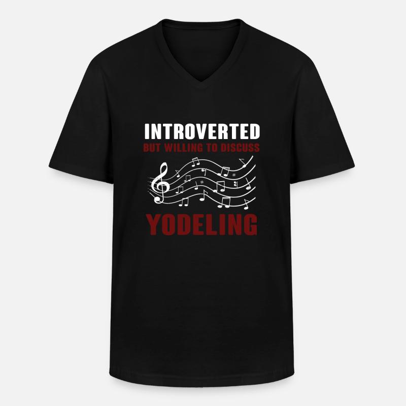 Jodeln - Männer-T-Shirt mit V-Ausschnitt - Schwarz