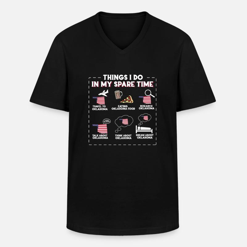 Oklahoma - Männer-T-Shirt mit V-Ausschnitt - Schwarz