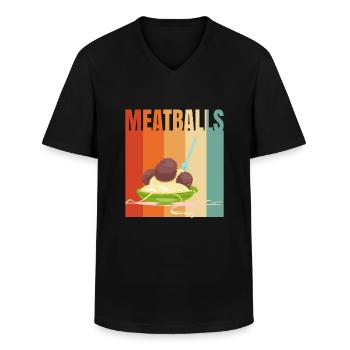 Meatball Meatball Food Gift - Men's V-Neck T-Shirt - black - Front - AI Model Male 178 dark (178cm)