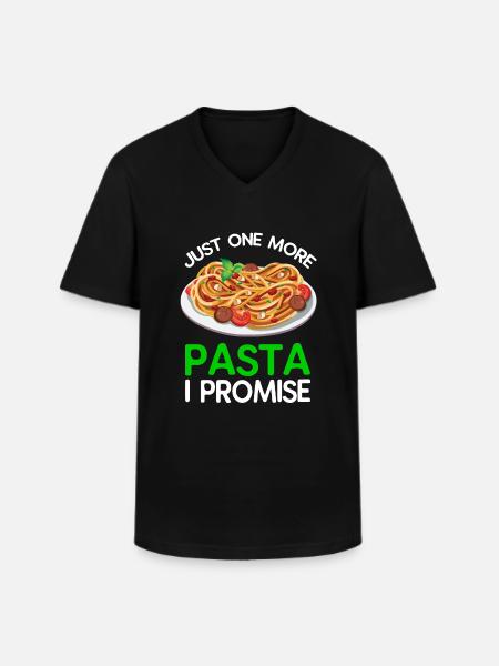 Nur noch eine Pasta, versprochen - Männer-T-Shirt mit V-Ausschnitt - Schwarz