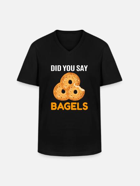 Bagel Bagels Gift - Men's V-Neck T-Shirt - black