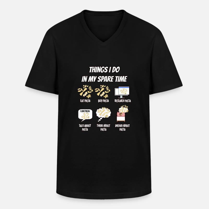 Pasta Nudeln Italien Geschenk - Männer-T-Shirt mit V-Ausschnitt - Schwarz