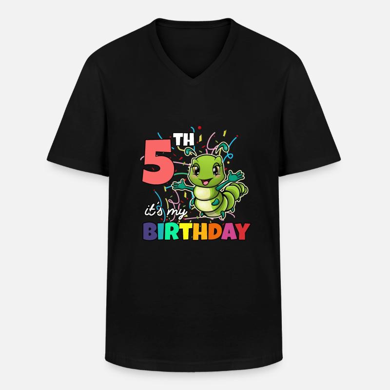 Raupe - Männer-T-Shirt mit V-Ausschnitt - Schwarz