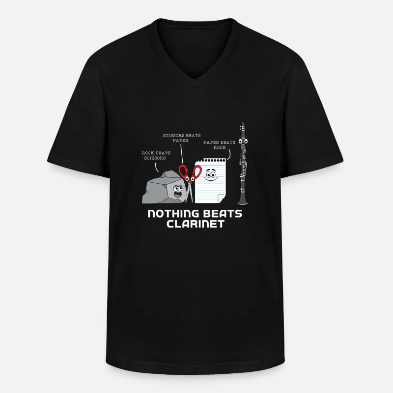 Klarinette - Männer-T-Shirt mit V-Ausschnitt - Schwarz