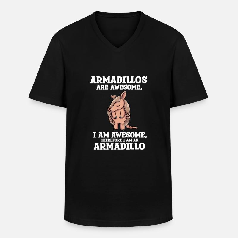 Gürteltier Geschenk - Männer-T-Shirt mit V-Ausschnitt - Schwarz