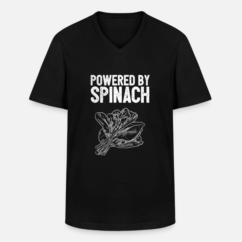 Spinat - Männer-T-Shirt mit V-Ausschnitt - Schwarz