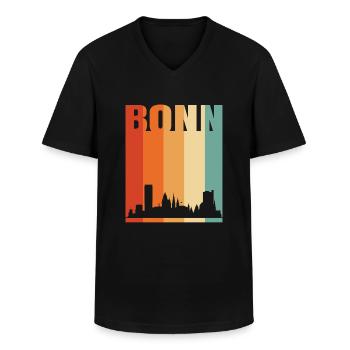 Bonn - Männer-T-Shirt mit V-Ausschnitt - Schwarz - Vorne - AI Model Male 178 dark (178cm)