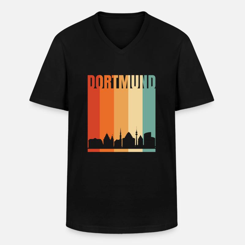 Dortmund - Männer-T-Shirt mit V-Ausschnitt - Schwarz
