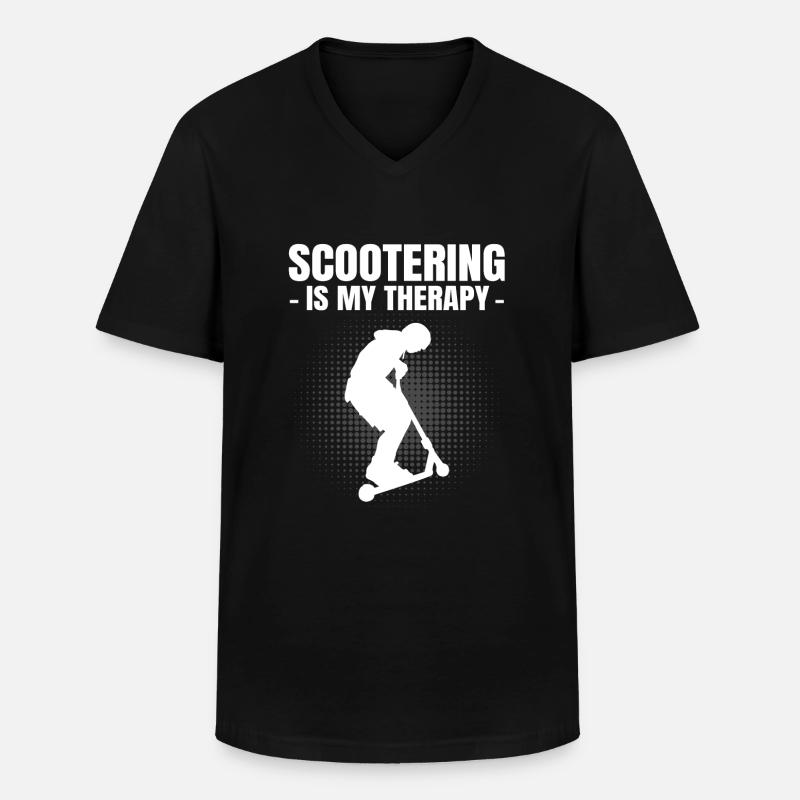 Scooter Roller Tretroller Geschenk - Männer-T-Shirt mit V-Ausschnitt - Schwarz