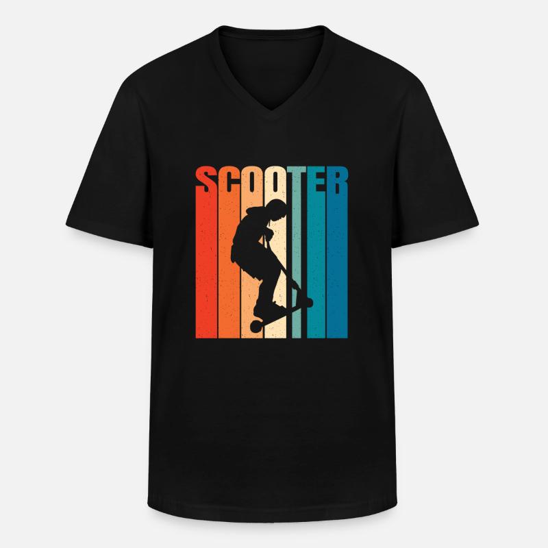 Scooter Roller Tretroller Geschenk - Männer-T-Shirt mit V-Ausschnitt - Schwarz