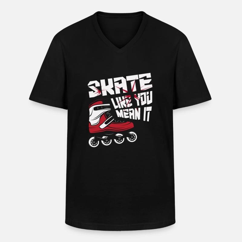 Inline Skating Inline Skating Gift - Men's V-Neck T-Shirt - black