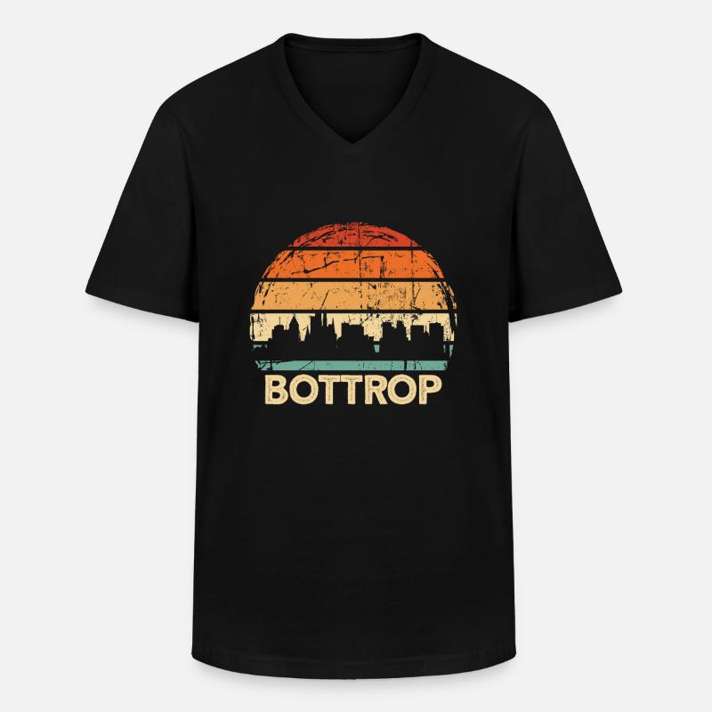 Bottrop - Männer-T-Shirt mit V-Ausschnitt - Schwarz