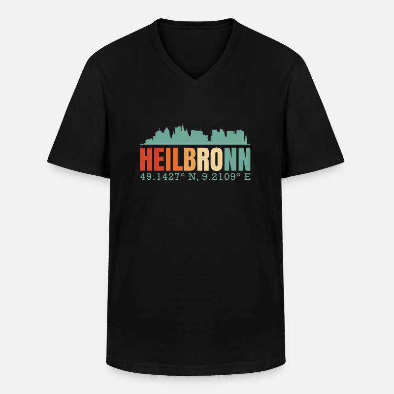 Heilbronn - Männer-T-Shirt mit V-Ausschnitt - Schwarz