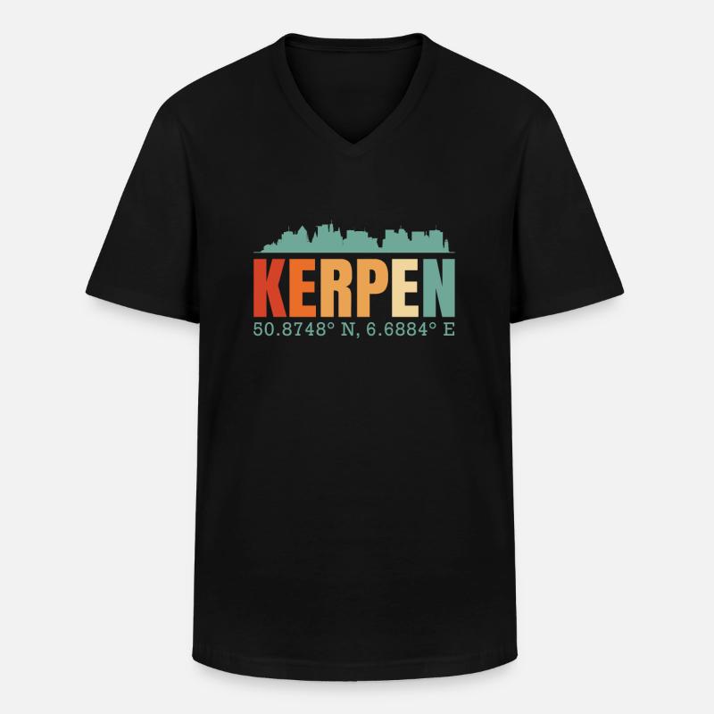Kerpen - Männer-T-Shirt mit V-Ausschnitt - Schwarz